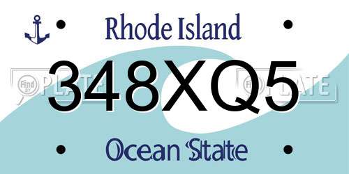 348XQ5 Rhode Island License Plate