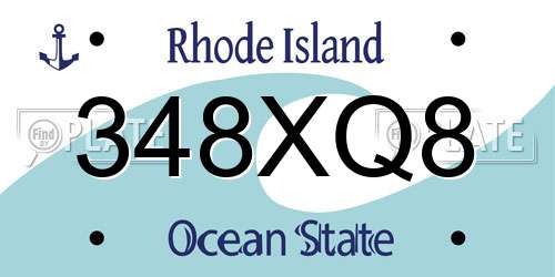 348XQ8 Rhode Island License Plate