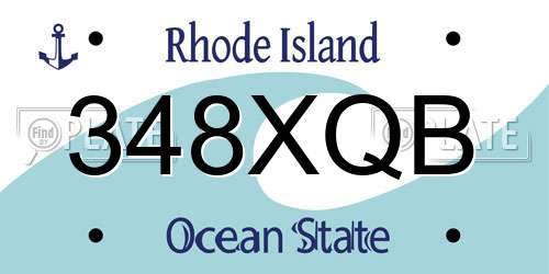 348XQB Rhode Island License Plate