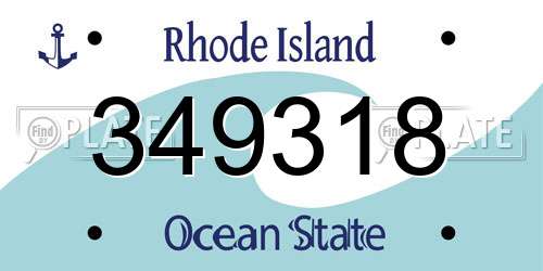 349318 Rhode Island License Plate