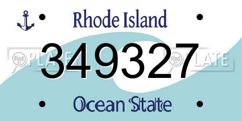 349327 Rhode Island License Plate