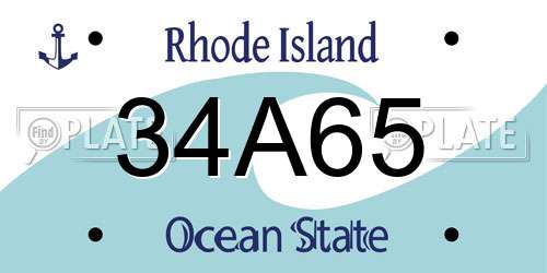 34A65 Rhode Island License Plate