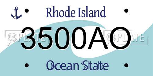 3500AO Rhode Island License Plate