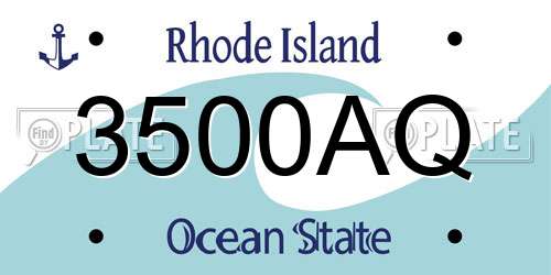 3500AQ Rhode Island License Plate