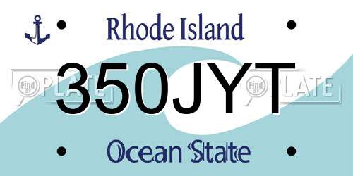 350JYT Rhode Island License Plate