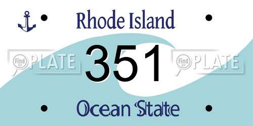 351 Rhode Island License Plate