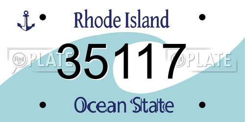 35117 Rhode Island License Plate