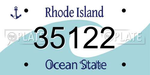 35122 Rhode Island License Plate