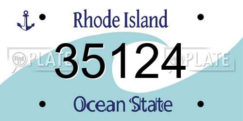 35124 Rhode Island License Plate