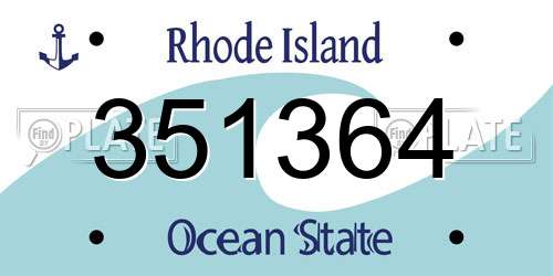 351364 Rhode Island License Plate