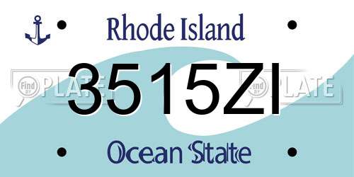 3515ZI Rhode Island License Plate