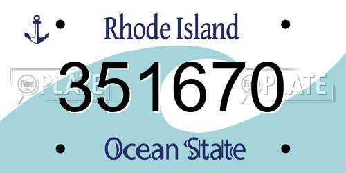 351670 Rhode Island License Plate