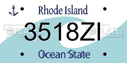 3518ZI Rhode Island License Plate