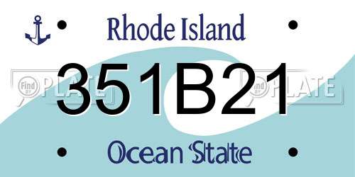 351B21 Rhode Island License Plate