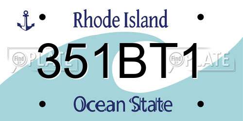 351BT1 Rhode Island License Plate