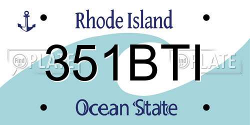 351BTI Rhode Island License Plate