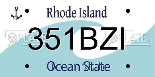 351BZI Rhode Island License Plate