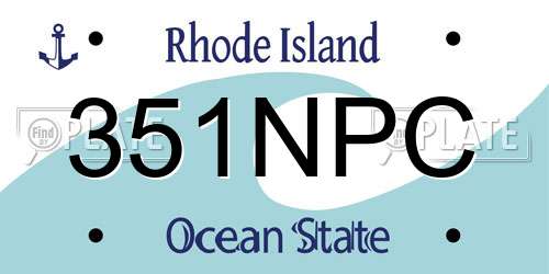 351NPC Rhode Island License Plate
