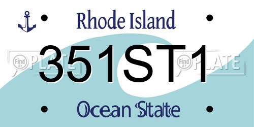351ST1 Rhode Island License Plate
