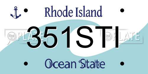 351STI Rhode Island License Plate