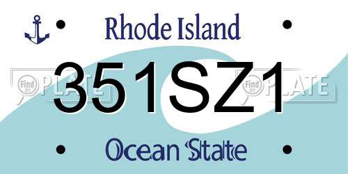 351SZ1 Rhode Island License Plate