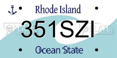 351SZI Rhode Island License Plate