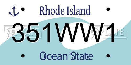 351WW1 Rhode Island License Plate