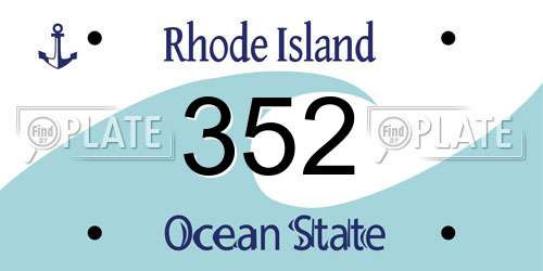 352 Rhode Island License Plate