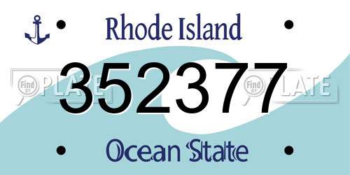 352377 Rhode Island License Plate