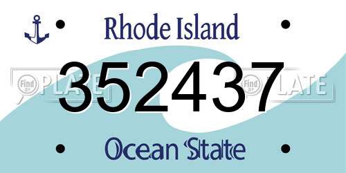 352437 Rhode Island License Plate