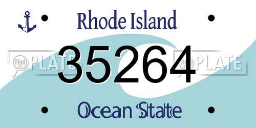 35264 Rhode Island License Plate