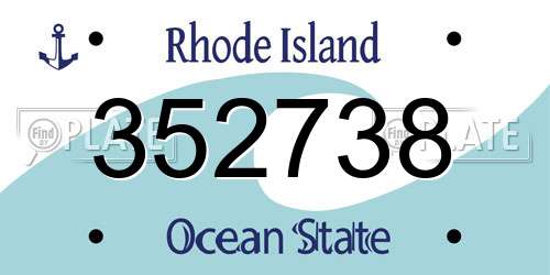 352738 Rhode Island License Plate