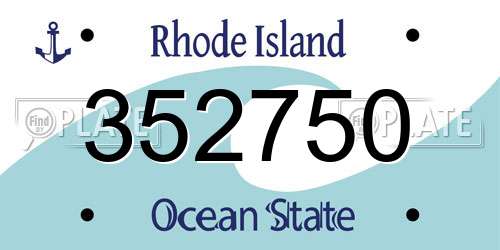 352750 Rhode Island License Plate