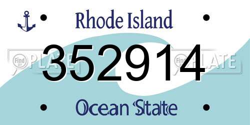 352914 Rhode Island License Plate