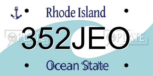 352JEO Rhode Island License Plate