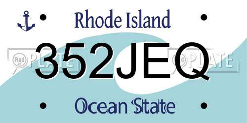 352JEQ Rhode Island License Plate