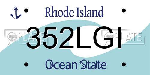 352LGI Rhode Island License Plate