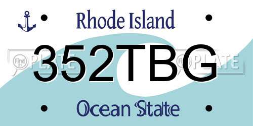 352TBG Rhode Island License Plate