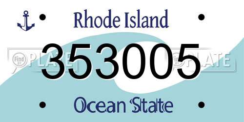 353005 Rhode Island License Plate