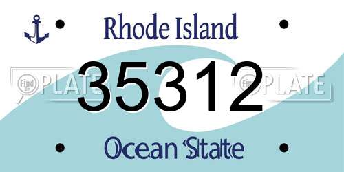35312 Rhode Island License Plate