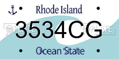 3534CG Rhode Island License Plate