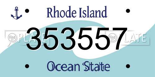 353557 Rhode Island License Plate