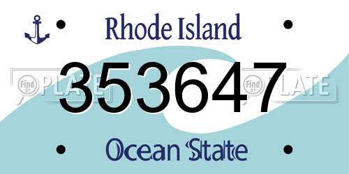 353647 Rhode Island License Plate