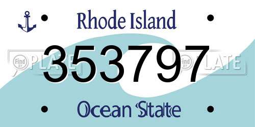353797 Rhode Island License Plate