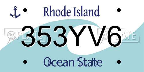 353YV6 Rhode Island License Plate