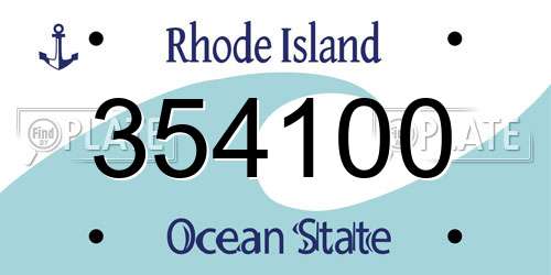 354100 Rhode Island License Plate