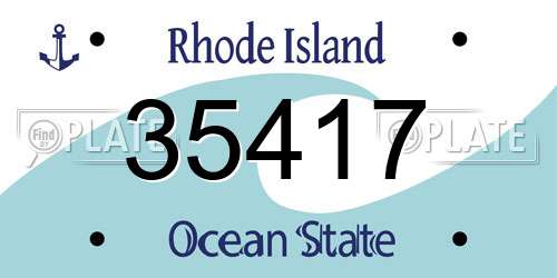 35417 Rhode Island License Plate