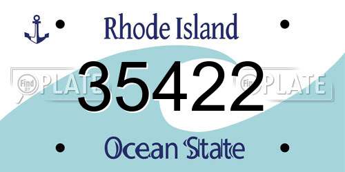 35422 Rhode Island License Plate