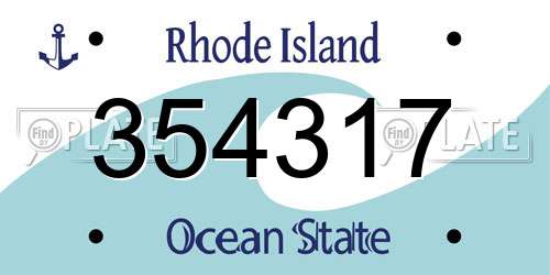 354317 Rhode Island License Plate