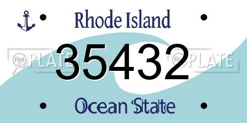 35432 Rhode Island License Plate